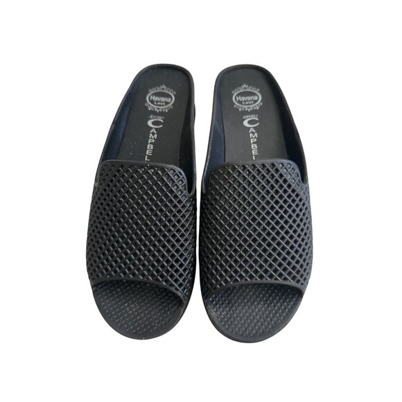 JEFFREY CAMPBELL Last Havana Black Wedge Sandals Size 8 - Picture 7 of 7